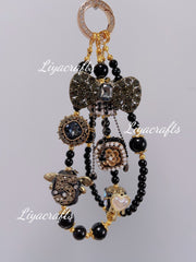 Black color bow phone charm bag charm keychain