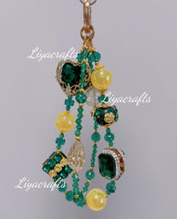 Dark green fancy phone charm bag charm keychain