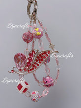 Dark pink color butterfly fancy phone charm bag charm keychain