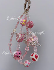 Dark pink color butterfly fancy phone charm bag charm keychain
